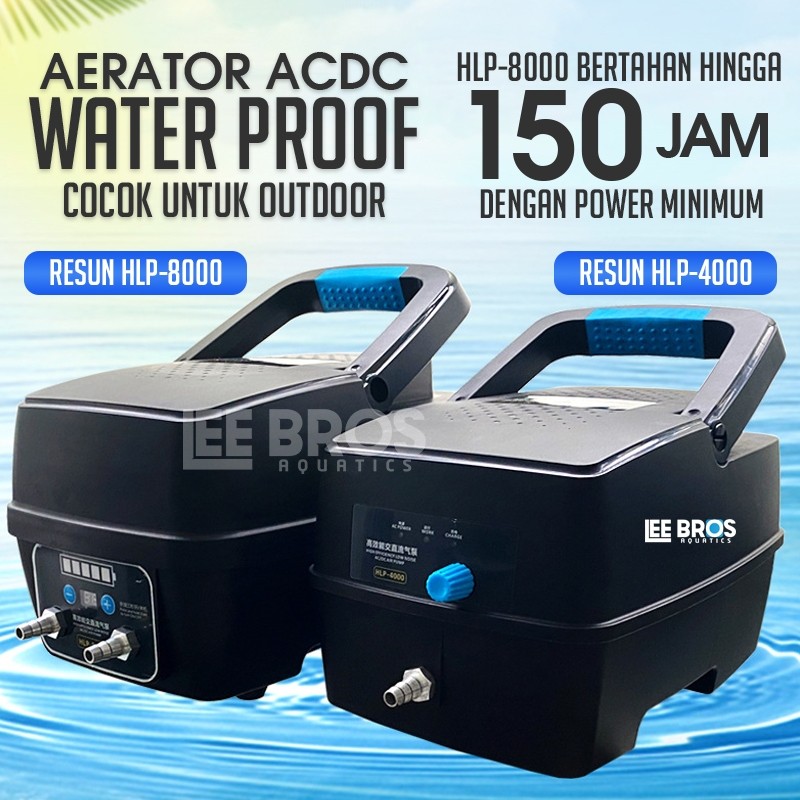 Aerator Resun ACDC Waterproof Bertahan 9 - 150 Jam Super Strong