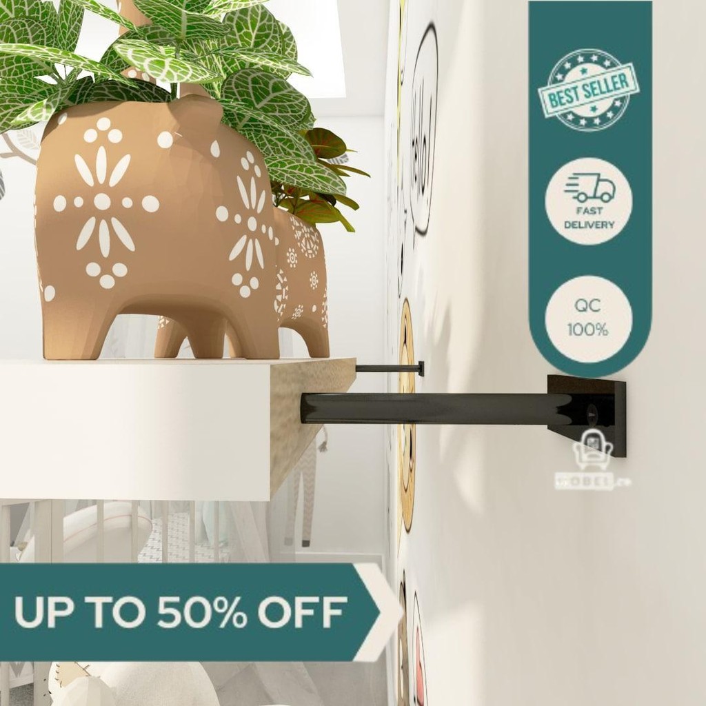 Rak Besi Siku Lubang Ambalan Gantung Tempel Tembok Minimalis