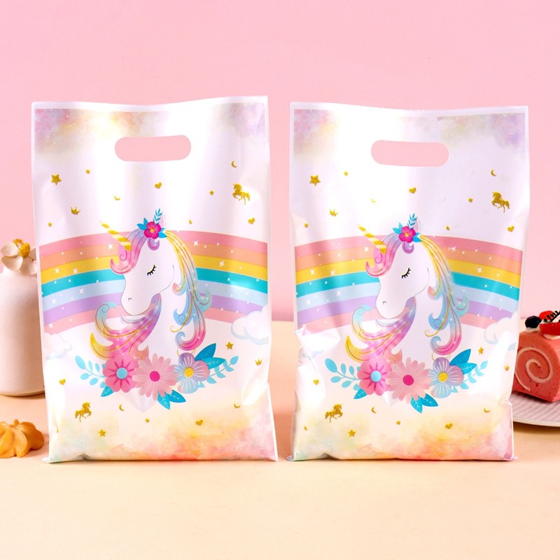 

20/50pcs Unicorn Cookies Candy Bags Birthday Party Decoration Kids Gift Packing Bag 1st Birthday Baby Shower Girl Party Supplies