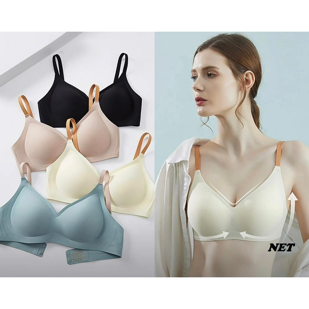 DIANA Bra Seamless Kait Belakang Contrast Color Removable Cup Bra Tanpa Kawat