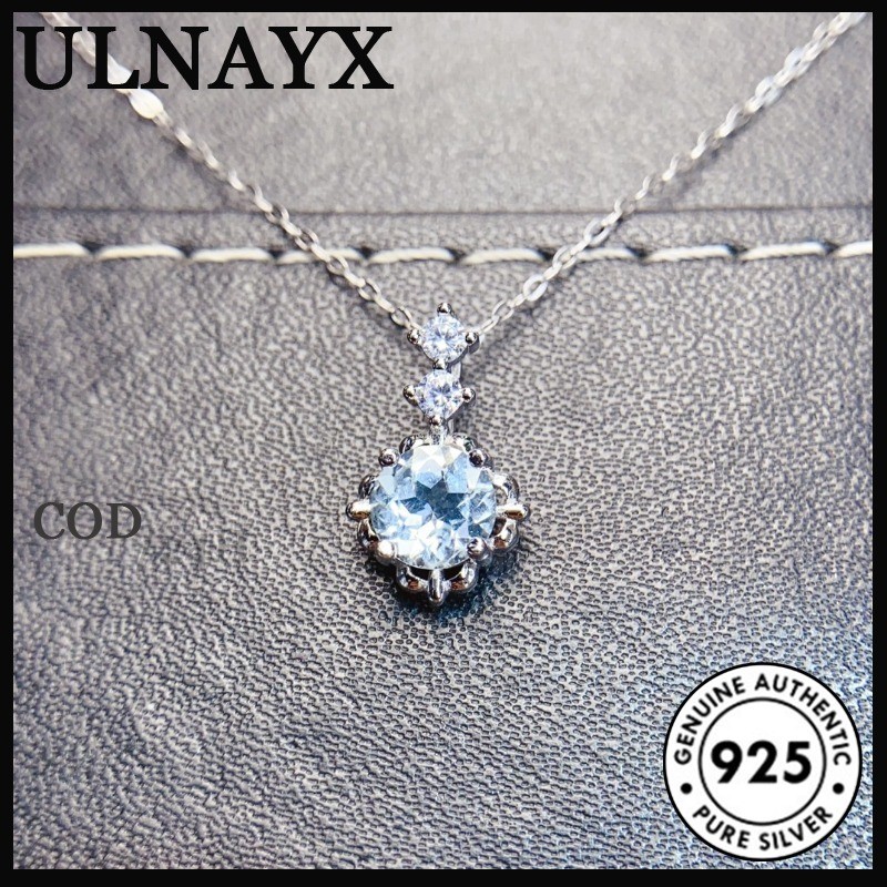 Kalung Bentuk Bunga Zirkon Putih 2 Karat PT950 Untuk Wanita