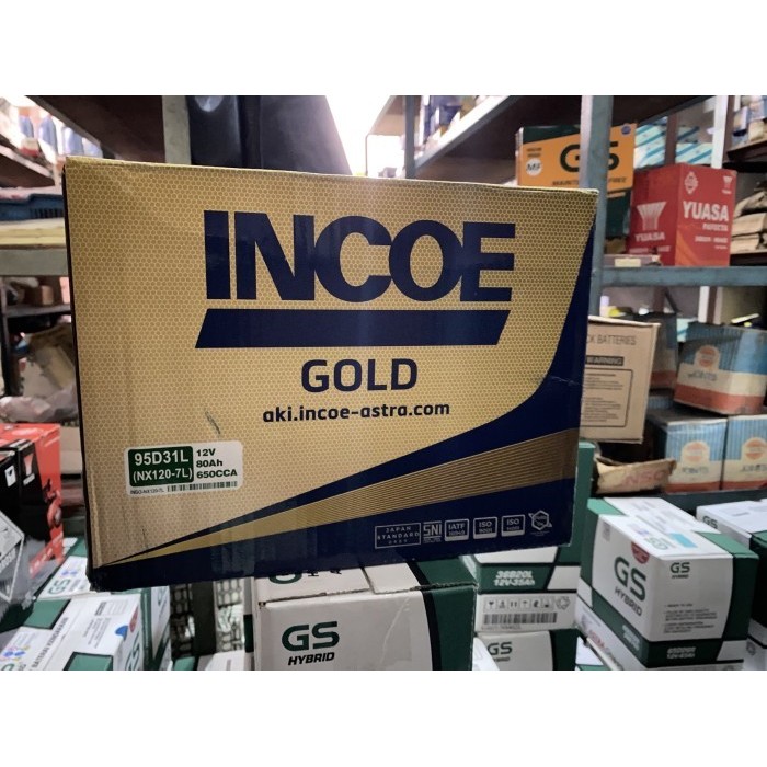 Aki Mobil Accu Basah INCOE GOLD NX120-7L / 95D31L 12v 80Ah