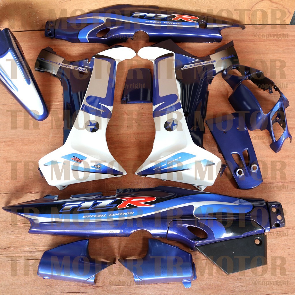 Cover Body Fizr Full Set  Caltex Biru Putih Full Set Halus Kasar Cover Bodi Yamaha Fiz r