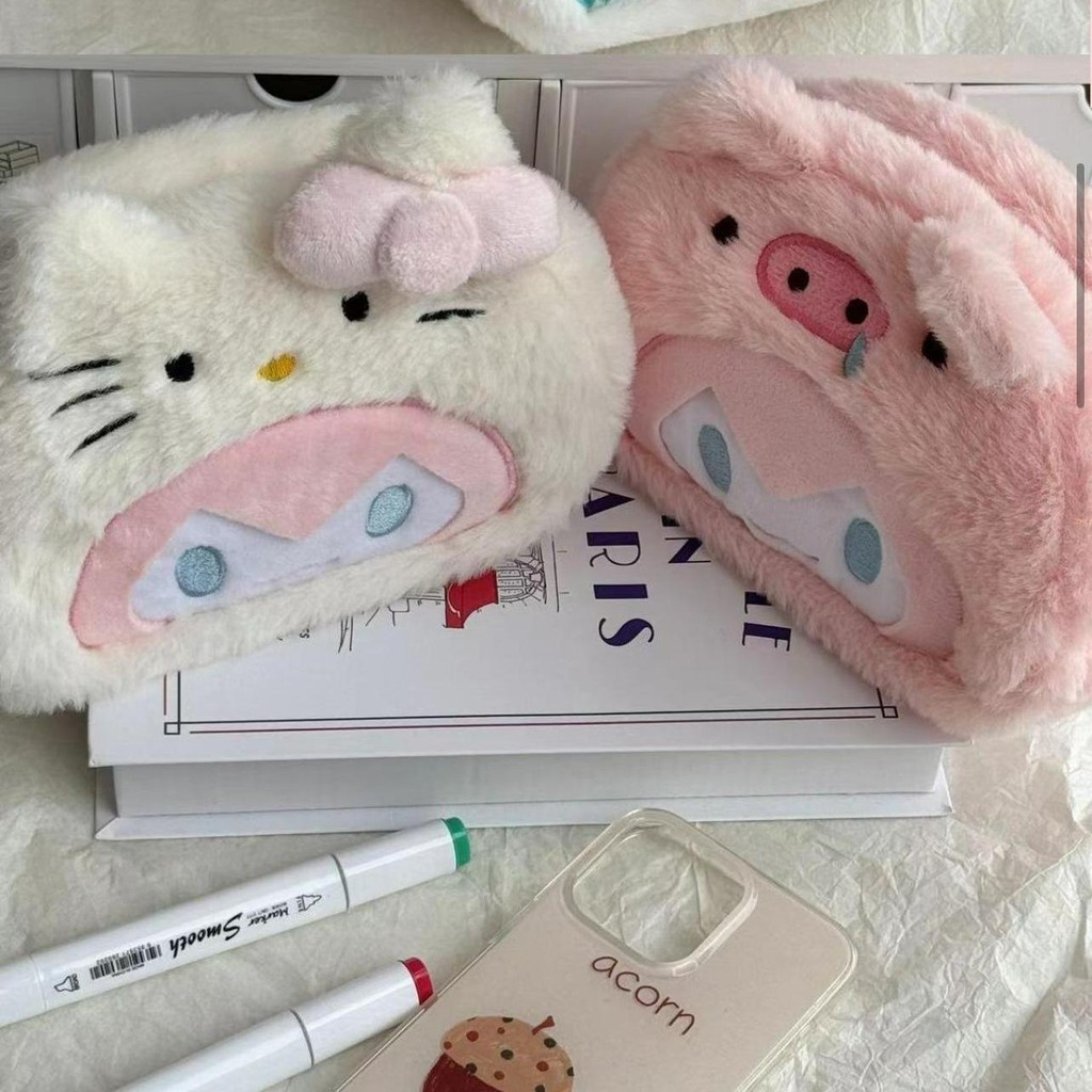 

HenJO Kotak Pensil Boneka Bulu Lucu CINAMOROLL MELODY Edition Gwiyeo Pencil Case Stationery Bag