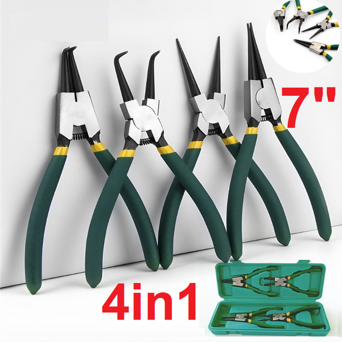 

Tang Circlip Tang Snap Ring Set Bengkok 7 Inch 4 IN 1 Tang Circlip Tang Penjepit 7" Set Cincin Snap Perkakas Tang Circlip Pliers