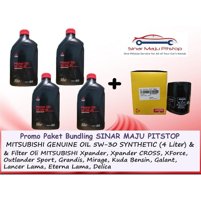 Paket Oli Mobil MITSUBISHI GENUINE OIL 5W-30 & Filter MIRAGE & GRANDIS
