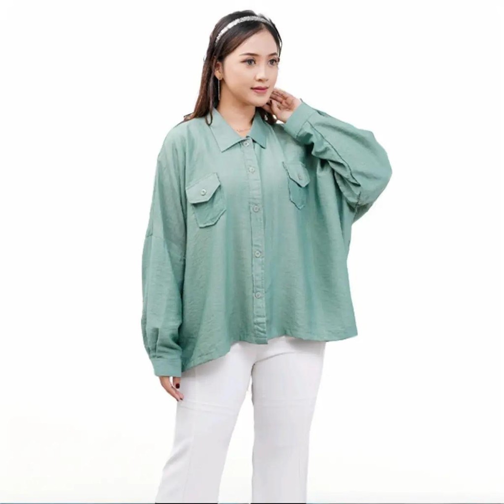 Ana Atasan Tunik Wanita Remaja Reguler Keninian Jumbo Ld 160 Casual Bahan Poloo Lineen Santai Polos 
