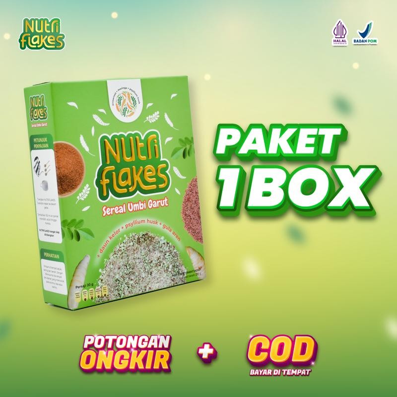 

SEREAL UMBI GARUT - PAKET 1 BOX NUTRIFLAKES Granola Kering Susu