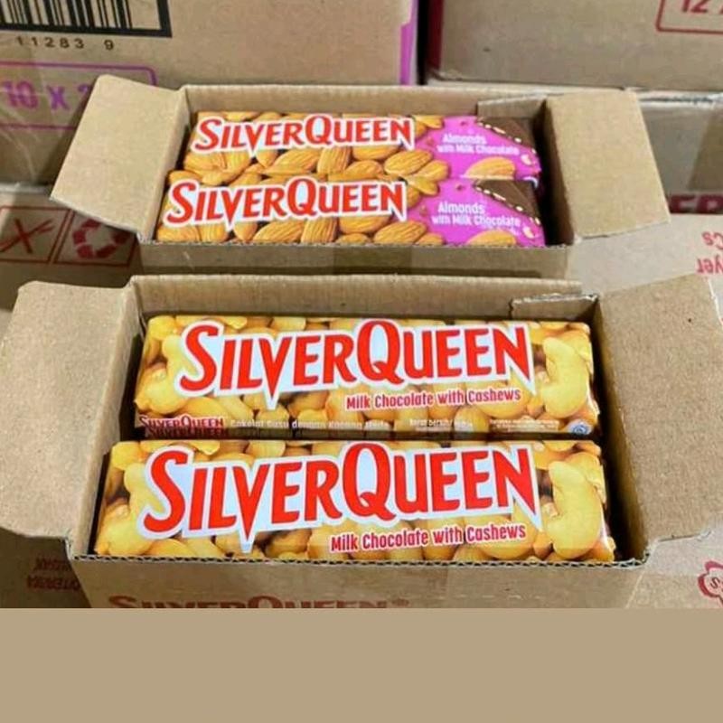 

Silverqueen Almond dan Cashew 55gr x 10pc - Coklat Mede Snack Box - Chocolate, Food, Cokelat