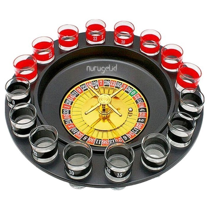 Drinking Roulette Set Party Game Permainan Rolet Pesta Minum - Hitam