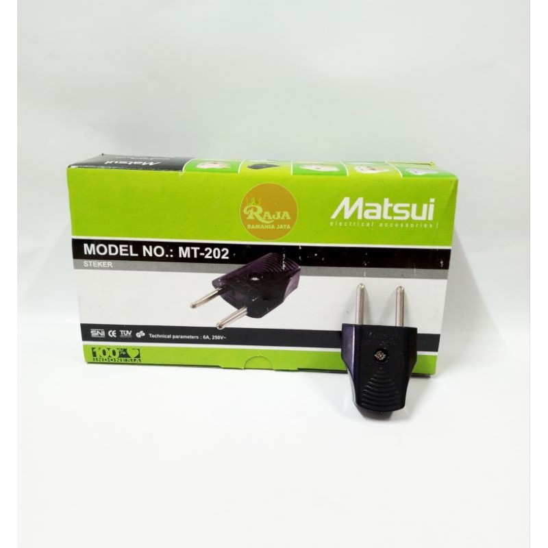 Steker Gepeng Matsui Colokan Listrik Tipis Pipih Steker Matsui MT-202 SNI