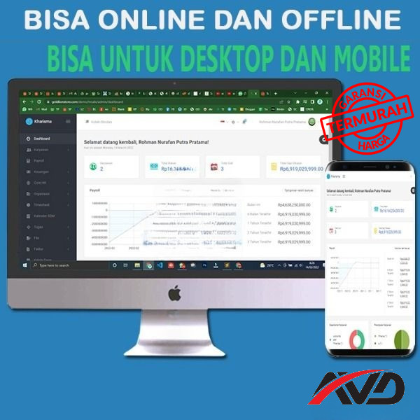 Aplikasi HRD HRIS Payroll dan Penggajian Absensi Cuti karyawan