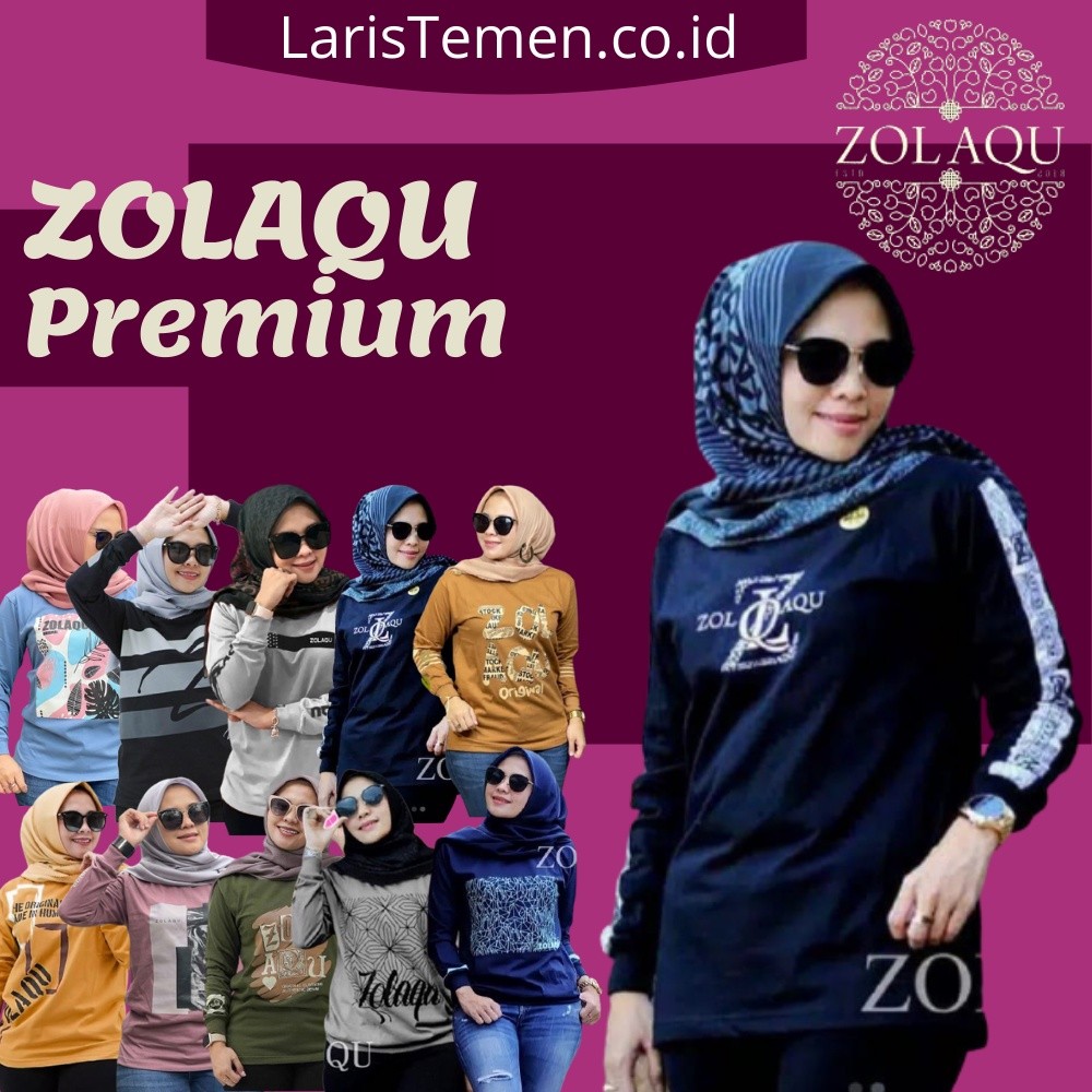 Terlaris Zolaqu original kaos atasan baju zolaqu zolaku wanita perempuan cewek dewasa  sablon lengan