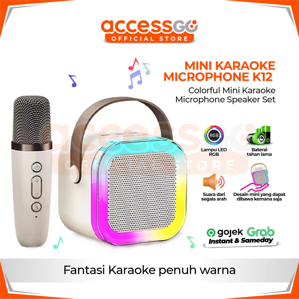 MINI KARAOKE K12 Colorful Mini Karaoke Microphone Speaker Set Terlaris