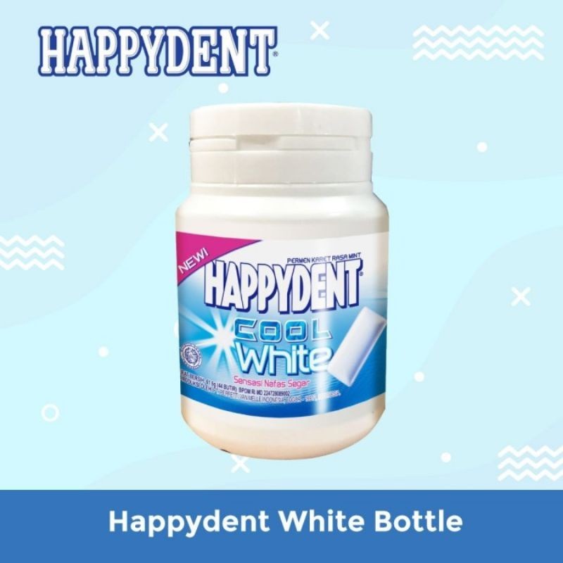 

happydent white bottle cool white 61.6 gr isi 44 butir - ABO - ARM
