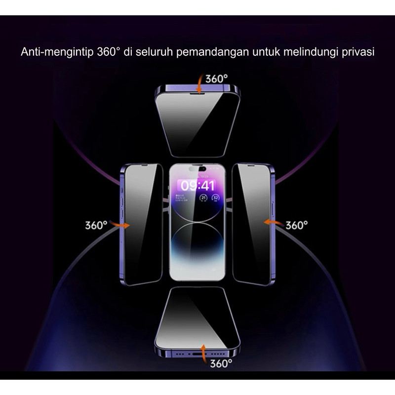 MAGIC BOX GORILLA Tempered Glass Anti Spy 360° Perlindungan Privasi Total Iphone 11 12 13 14 15 16 P
