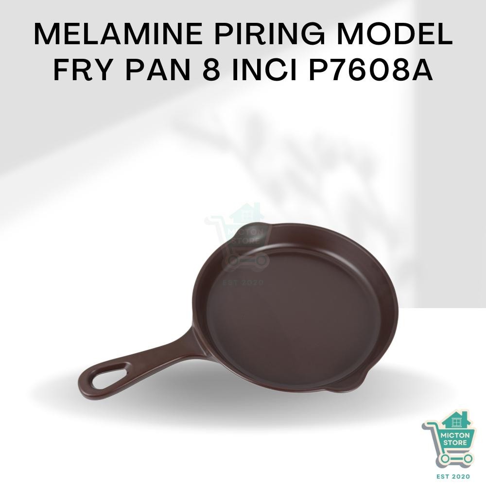 LUXTON Premium Melamine Piring Model Fry Pan 8 inch P7608A Piring Model Fry Pan Piring Bentuk Fry Pa