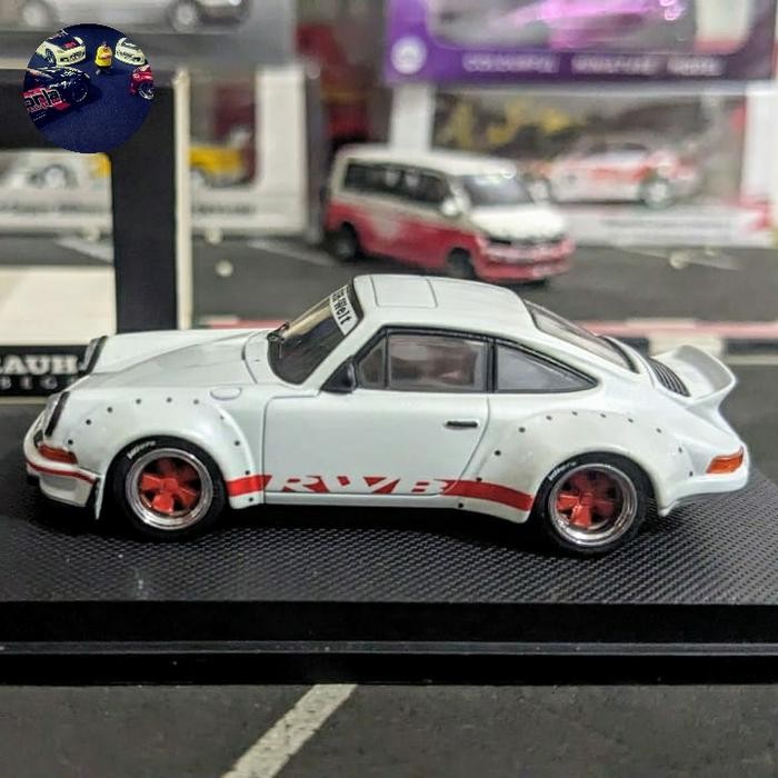 HJ99 Diecast Model Collect Porsche RWB 930 Duck Tail Pearl White