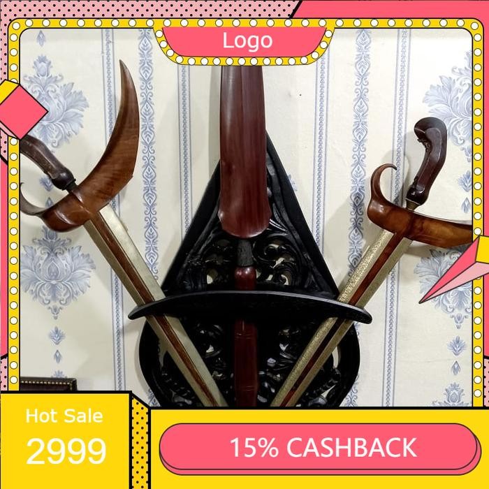 Blawong Gunungan Kayu Ukir isi 3 Pusaka, 2 Keris & 1 Tombak KRS1