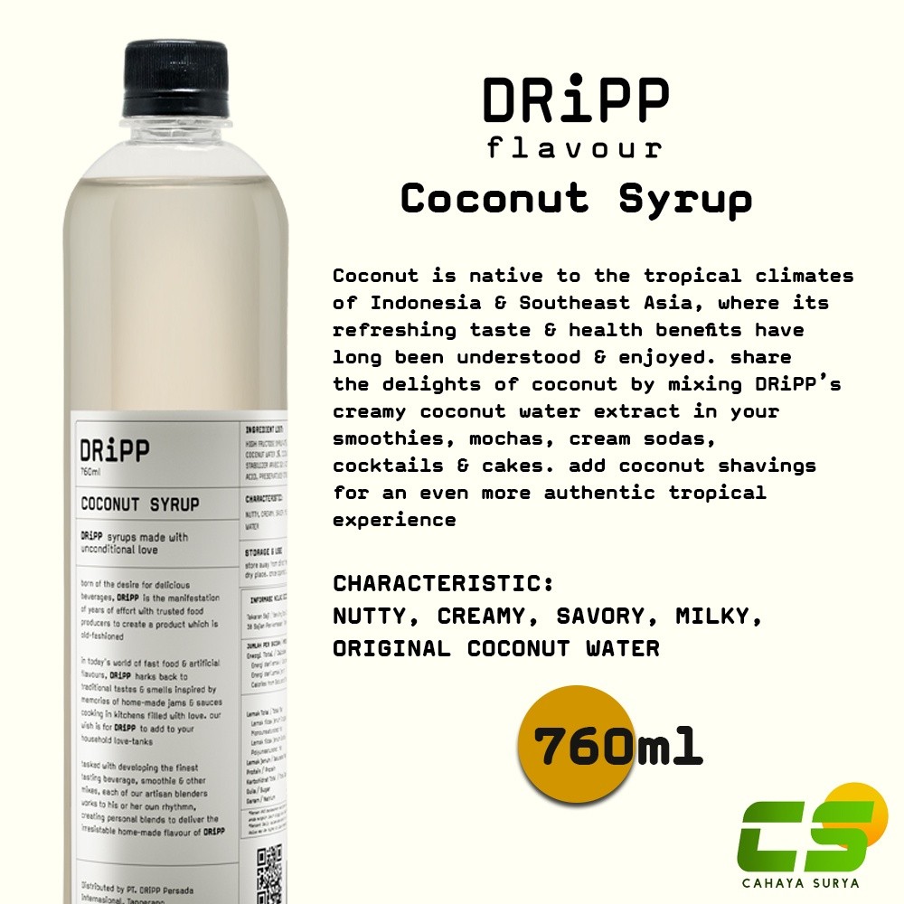 

Dripp Sirup / Syrup - Coconut Syrup 760 ml
