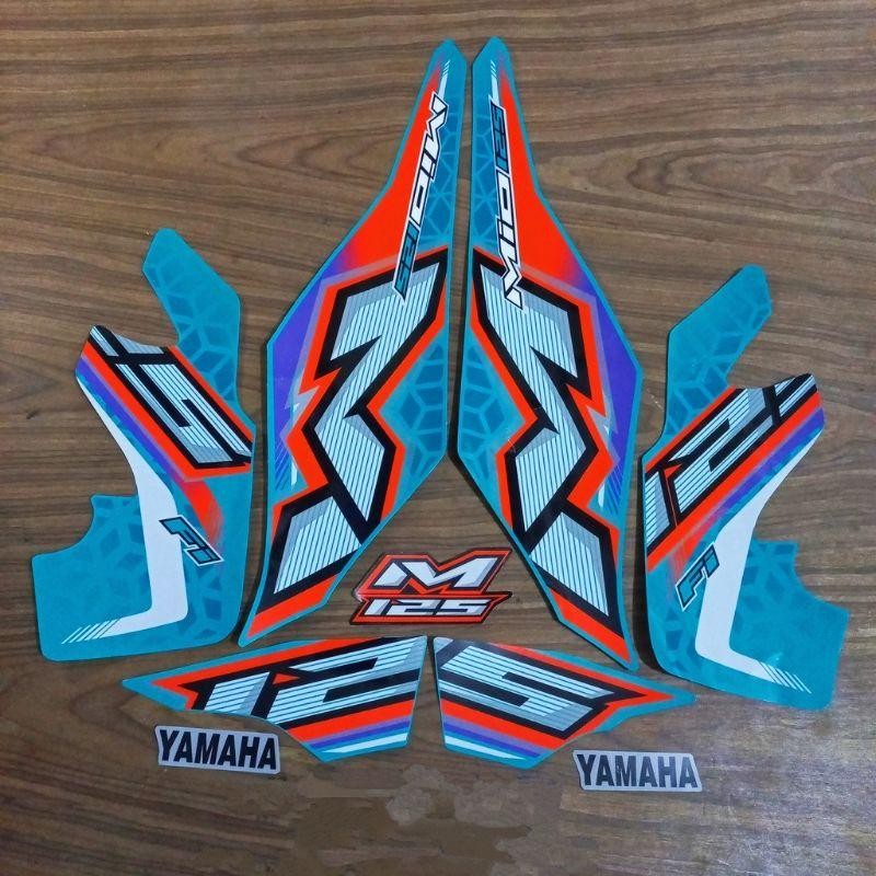 stiker striping motor mio M3 125 2023 biru full body original