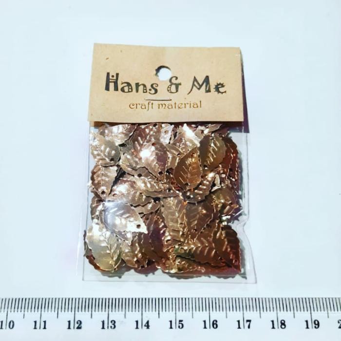 Payet Manik Daun Kecil Emas Muda