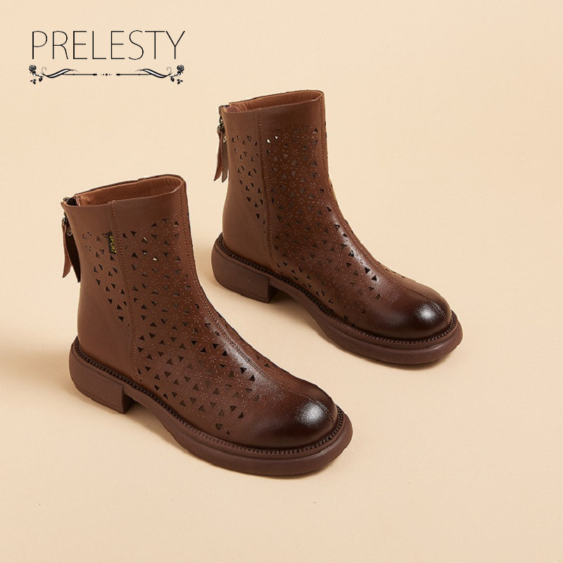 Diskont Sedang Fashion Mewah Cantik Full Kulit Original Sepatu Martin Boots Panjang Selutut Wanita