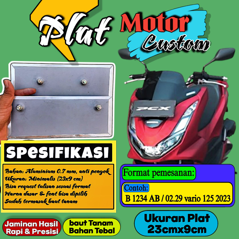 Plat Putih Bebas Custom