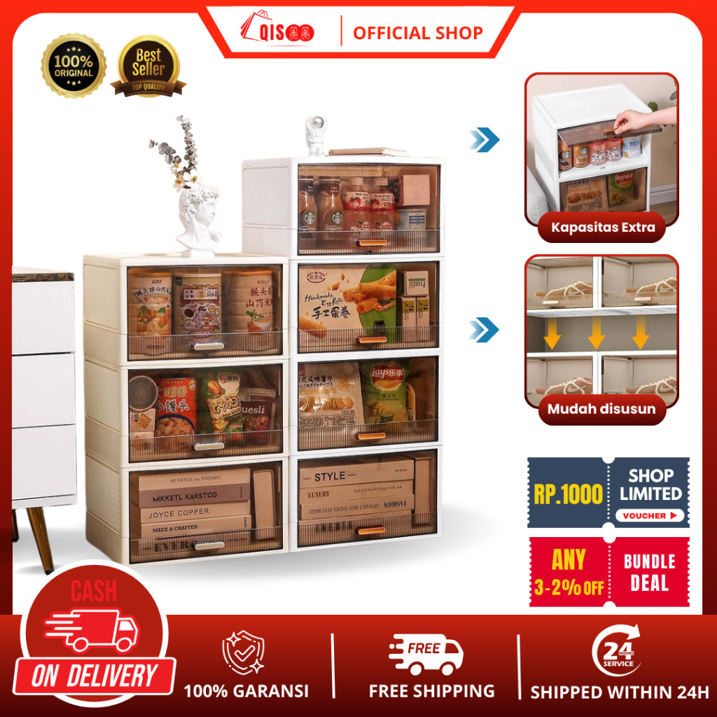 QISOO Kotak Sepatu Transparan / Kotak Penyimpanan Sepatu Serbaguna / Kotak Sepatu Transparan Tebal P