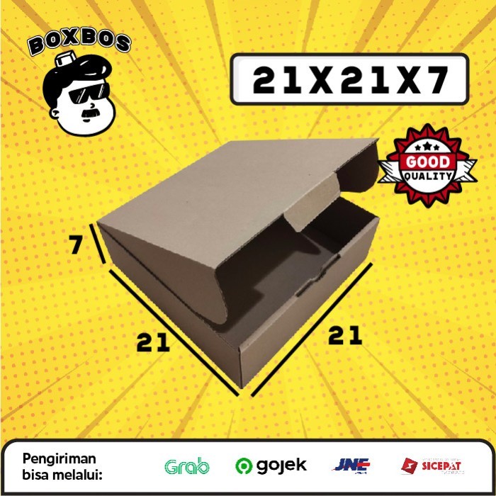 

21x21x7 CM Pizza KARDUS Corrugated Packaging Box packing Diecut