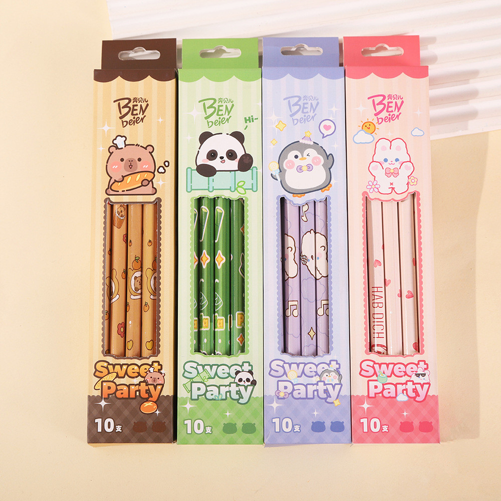 

-SS- 1 SET 10 PCS PENSIL HB MOTIF ANIMAL KAWAII CUTE DAN MOTIF AESTHETIC SKY CLOUDY UNTUK MENULIS & MENGGAMBAR