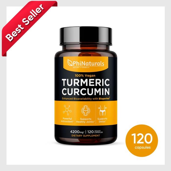 

PhiNaturals Turmeric Curcumin with Bioperine Black Pepper Extract | Antioxidant, Deotx | 120 caps [terlaris]