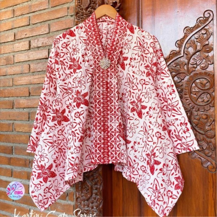 ✔Walhimura✔ - PROMO PREMIUM Blus Kartini Garutan Merah Putih Atasan Batik Wanita Series Merah Merdek
