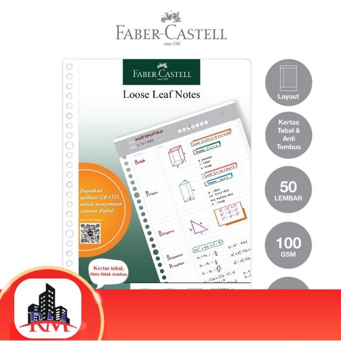 

Faber Castell Kertas Binder Loose Leaf Digital B5 50 lbr Garis Khusus