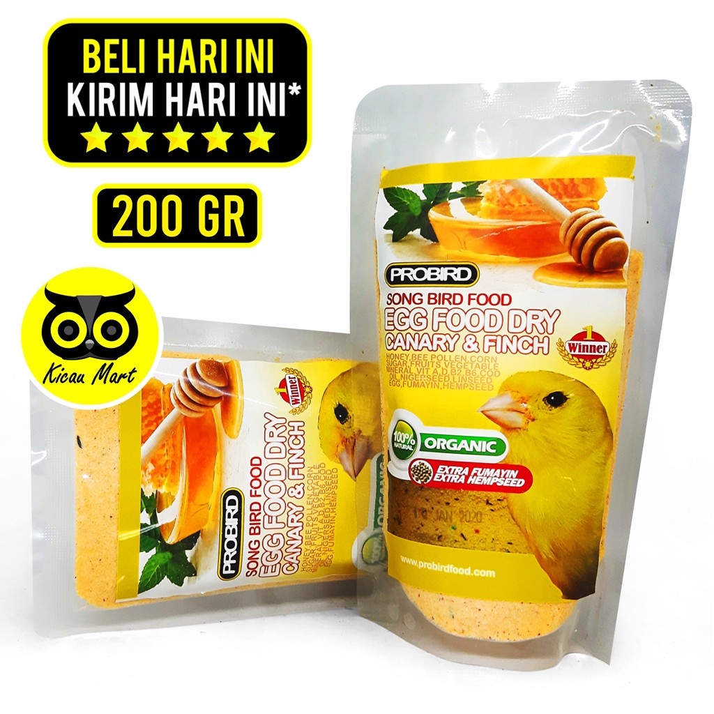 KICAU MART PAKAN MAKANAN BURUNG KENARI LOVEBIRD EXTRA FOODING EF EGG FOOD DRY CANARY FINCH SONG PROB