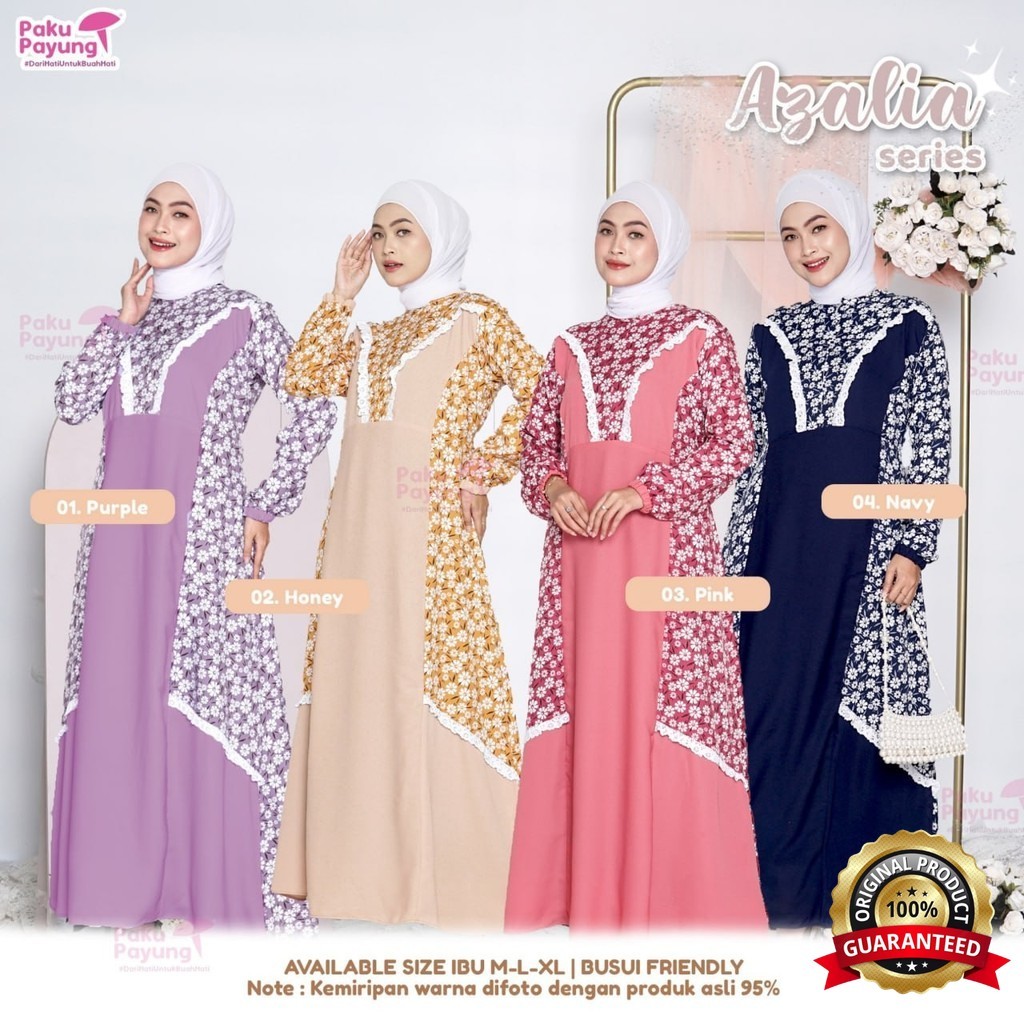 SabilaMall - Azalia Couple Gamis Ibu Dress Muslimah Dewasa by Paku Payung