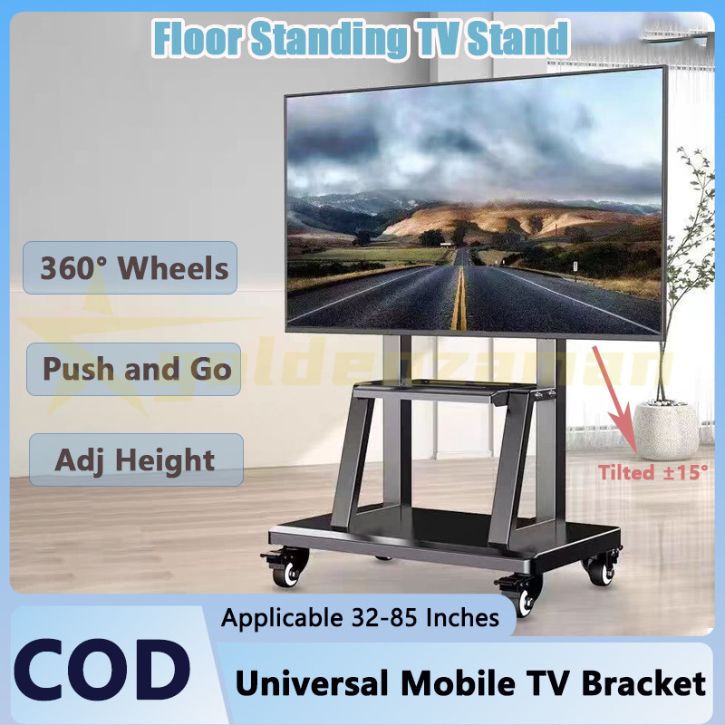 Standing Bracket TV 32-85 Inch Dapat Disesuaikan LED TV Stand Universal TV Stand Trolley Roda