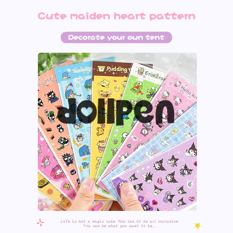 

【qing】Stiker Kartun Kuromi Cinnamoroll Melody Scrapbook yang Menggemaskan