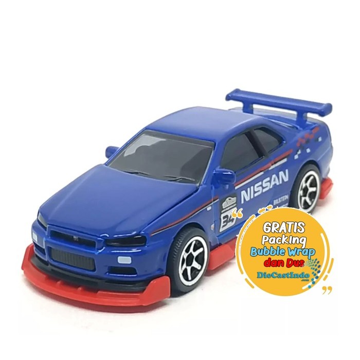 Majorette Japan Series Mix 3 Nissan GT-R R34 Biru