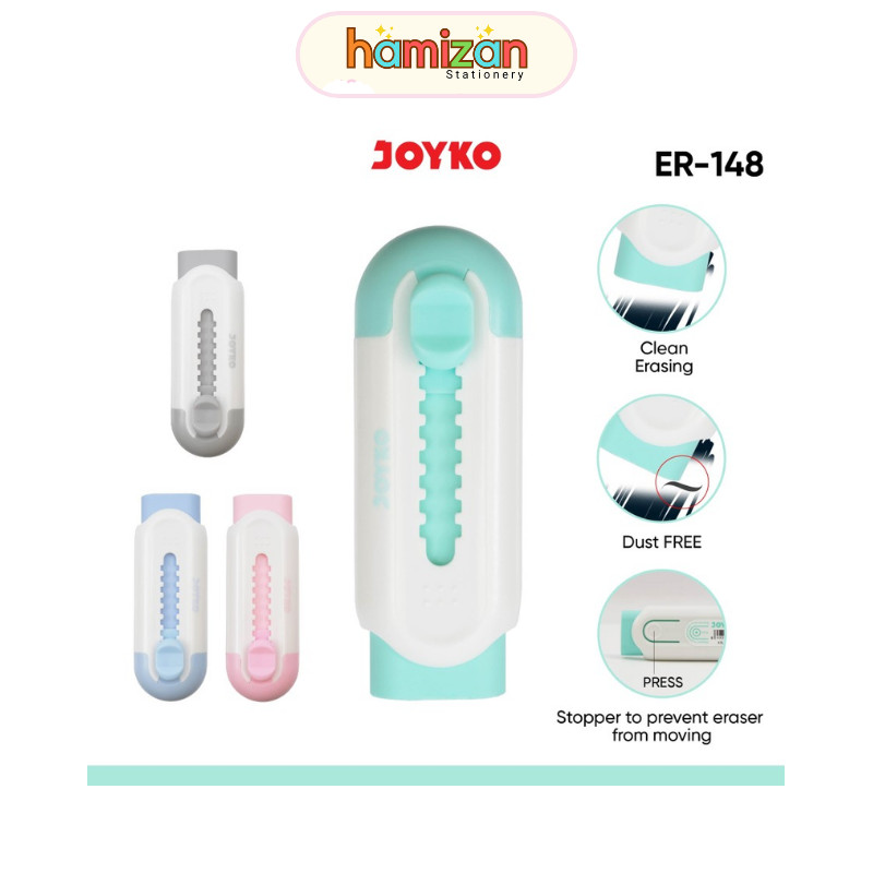 

( 1 pcs ) Joyko Retractable Eraser ER-148 / ER148 Penghapus Sliding Unik warna Pastel / Penghapus Eraser Joyko ER-148