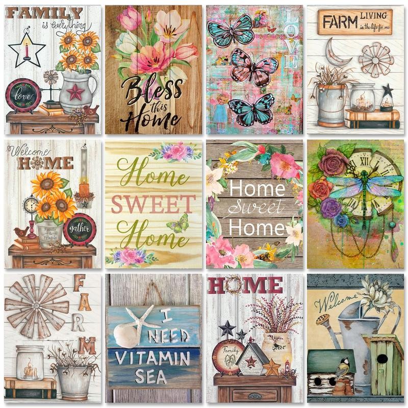 

GATYZTORY Oil Painting By Numbers With Frame Stll Life For Adults Wall Decors Diy Gift On Canvas Handiwork Flowers Kill Time For