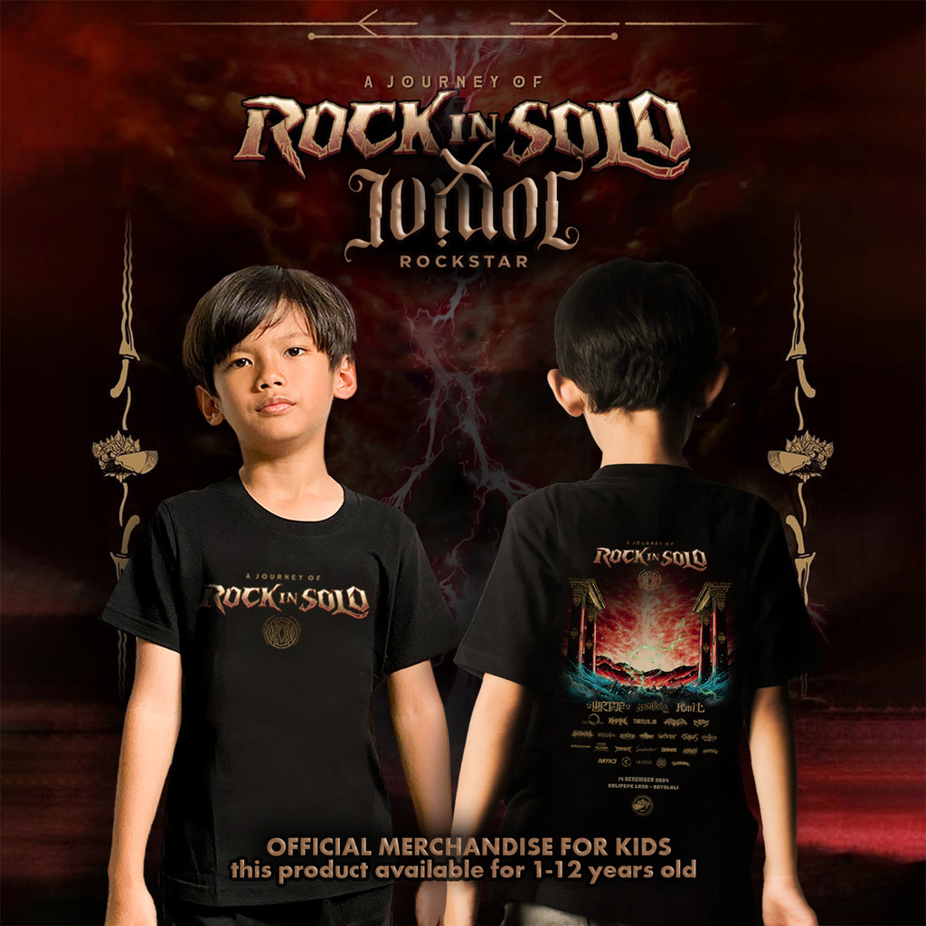 Official Merchandise Baju Anak A Journey Of Rock In Solo - Font Rock In Solo