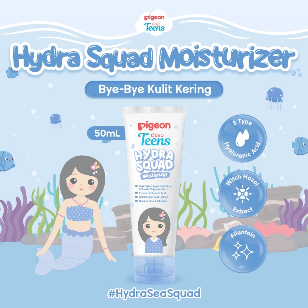 Pigeon Teens Hydra Squad Moisturizer 50ml | Skincare Remaja | Ekstra Melembapkan | Hyaluronic Acid &
