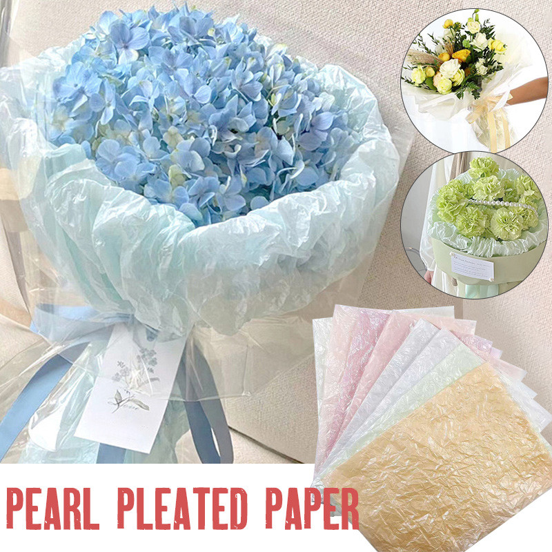 

20Sheets Shiny Pearlescent Craft Paper Waterproof Flowers Packaging Paper Diy Crafts Wedding Bouquet Birthday Gifts Wrap Paper