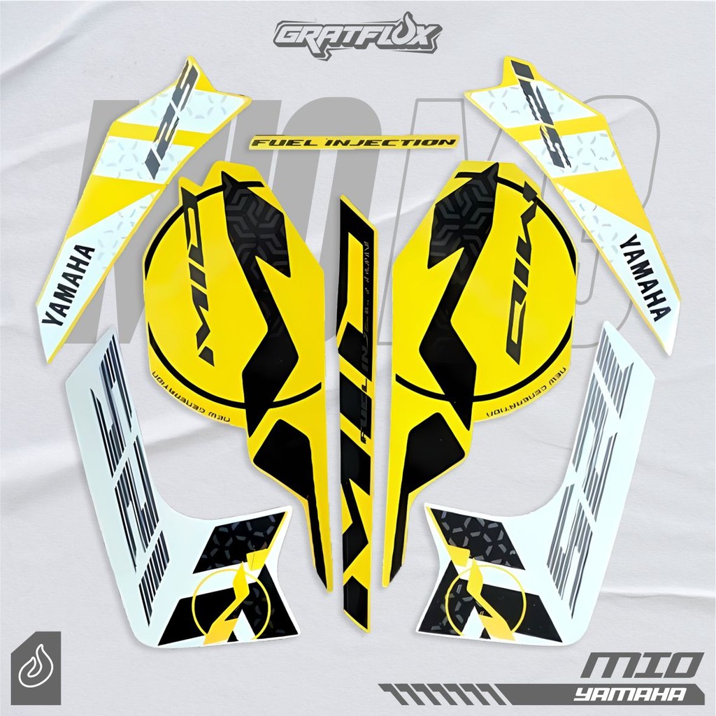 Striping Stiker Motor YAMAHA Mio M3 2015 kuning body full kuning standar berkualitas