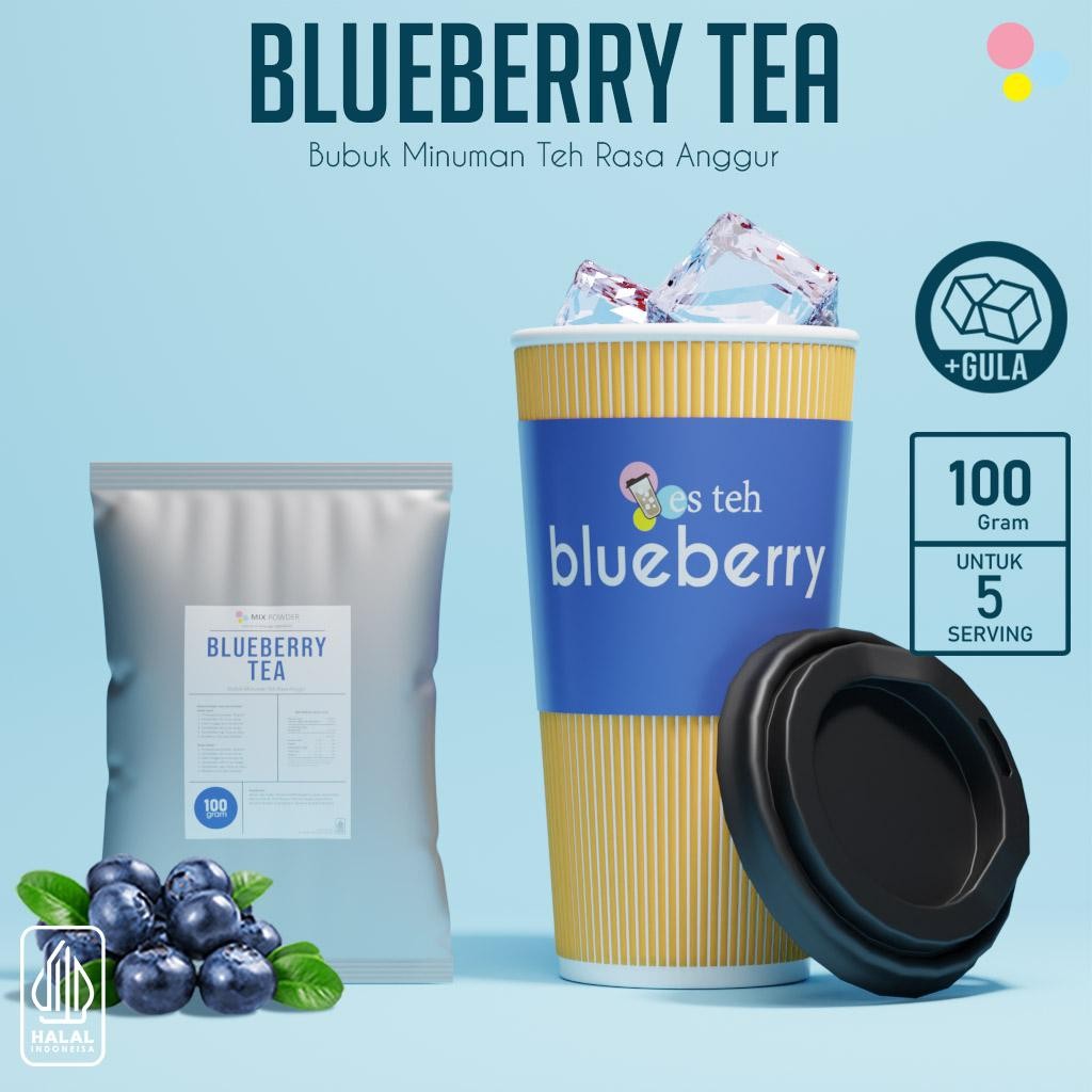 

Bubuk Minuman Teh Anggur Instan Powder Blueberry Tea 100 Gram