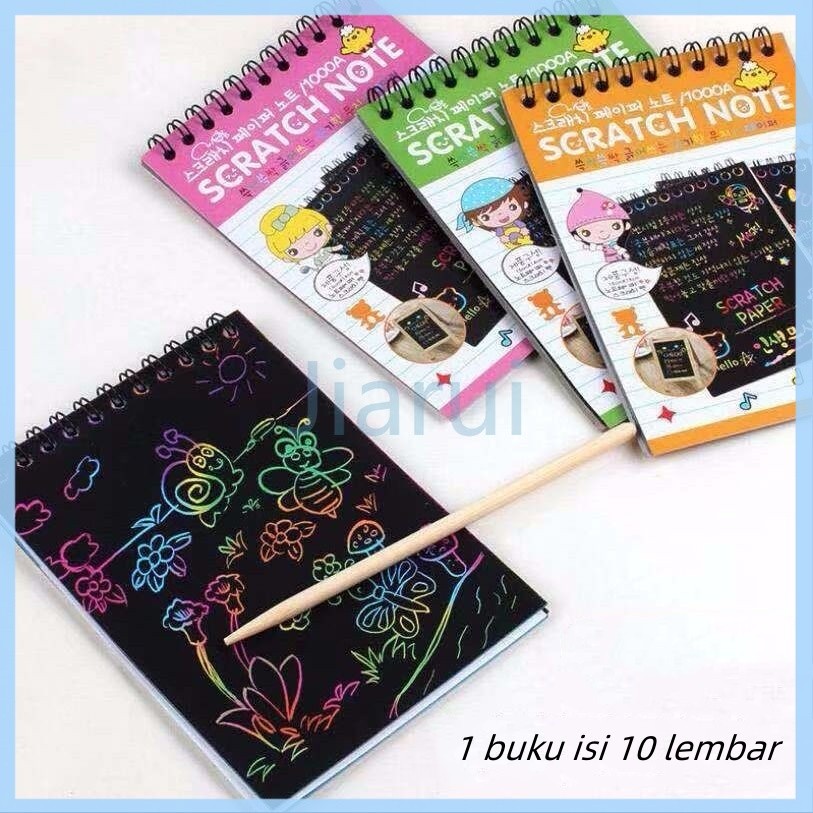 

Jiarui Buku Gambar Gores Magic/Scratch Note Magic / - Merah Muda