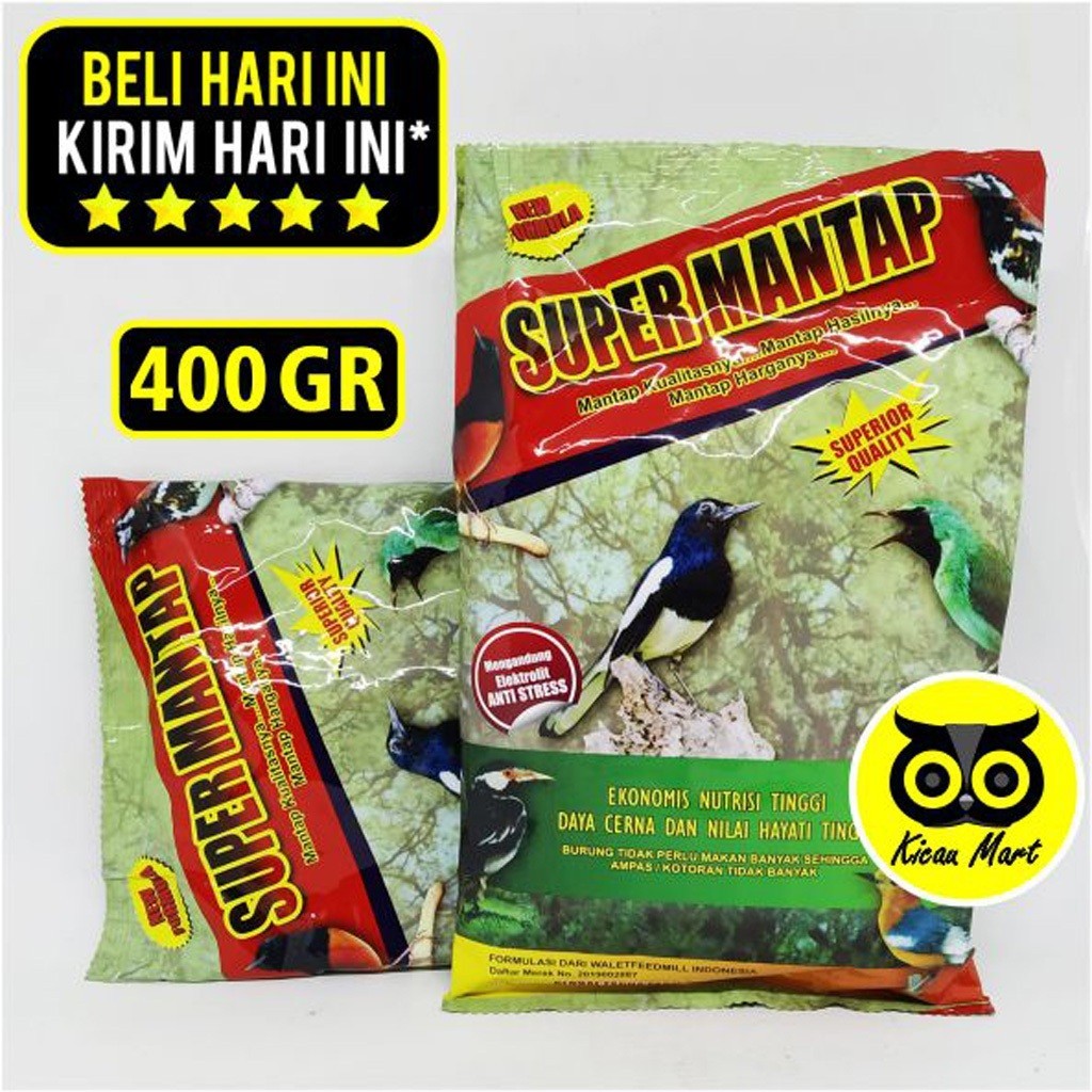 KICAU MART PAKAN SUPERFIT SUPER MANTAP MAKANAN HARIAN VOER PUR BURUNG MURAI KACER GLOBAL FAUNA FARM 