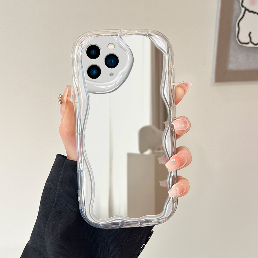 Casing Hp Untuk Compitable With iPhone 11 Pro Softcase JZ Mirror 5100 Cream Texture Wavy Edge Sofcas