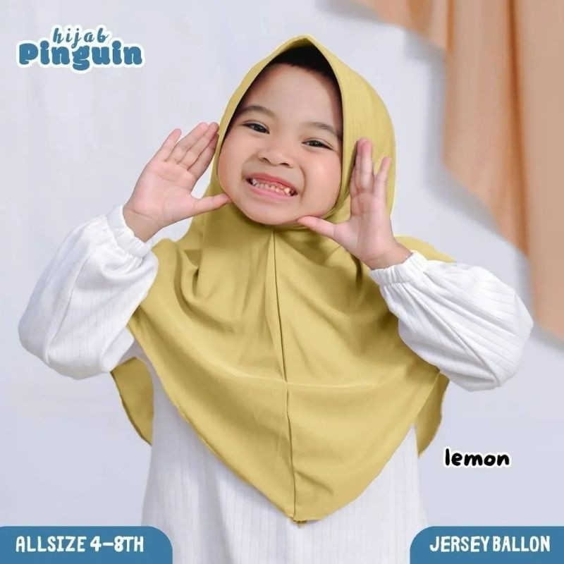 Hijab Bergo Hamidah Jersey Alika Jilbab Sekolah Pinguin Anak By Kalishaofficial bahan adem warna pas